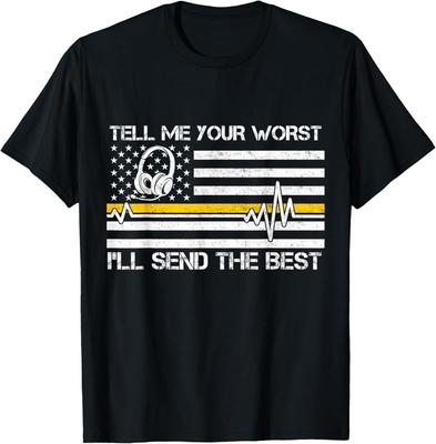 Dyspozytor 911 Flaga Powiedz Mi Najgorsze Wyślę Najlepsze TeeGift Koszulka Unisex