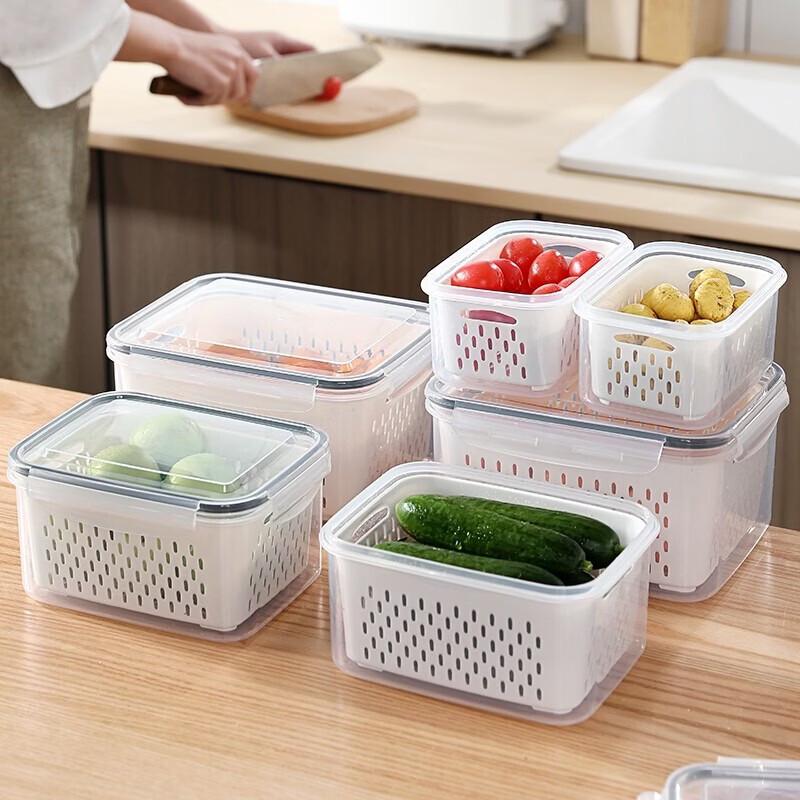 Three-piece Draining Food Storage Container Set
