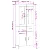 VidaXL Buffet haut Chêne fumé 69,5x34x180 cm Bois d'ingénierie 3199886
