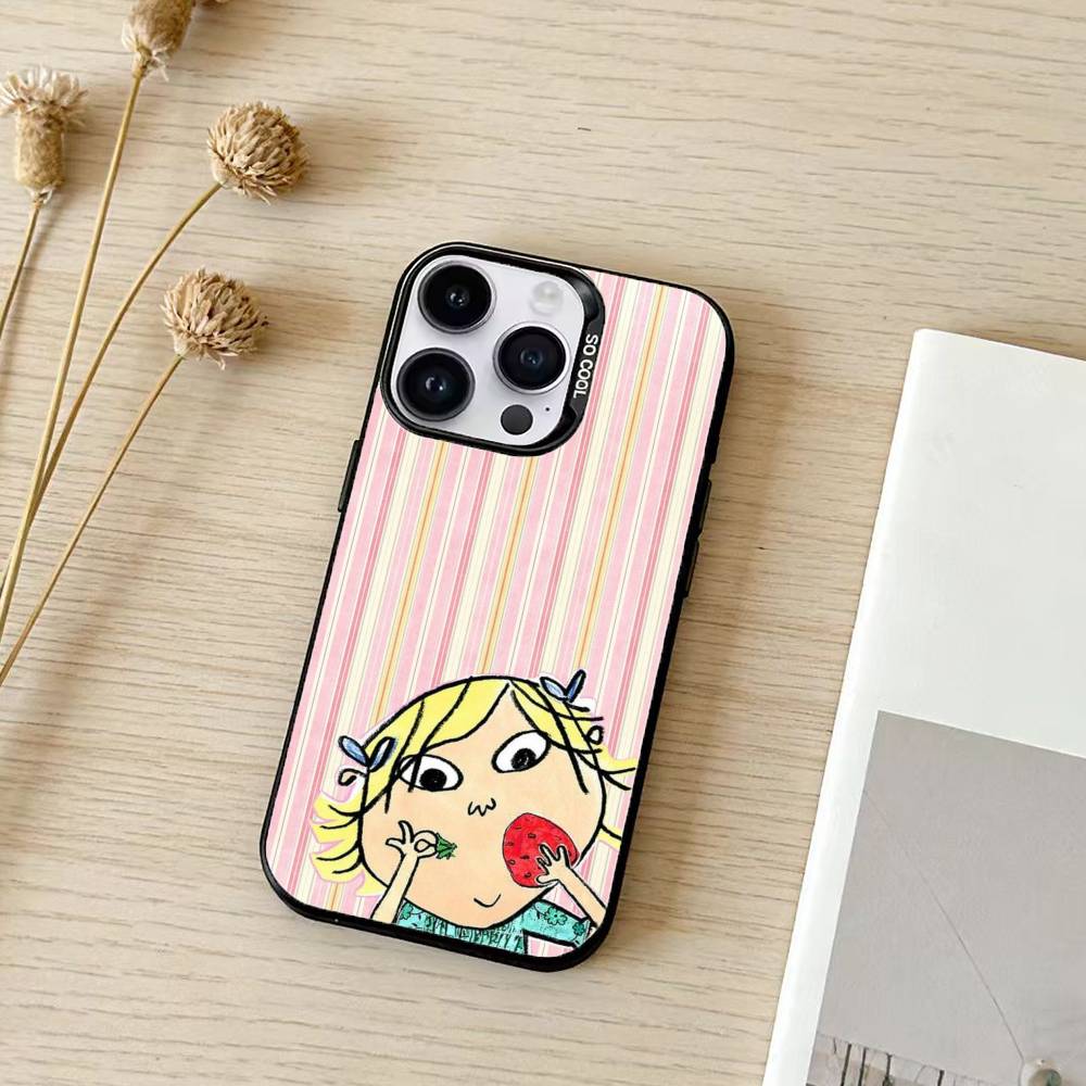 Charlie and Lola Anime Phone Case Color Silver Shell For IPhone 17 16 15 14 13 12 11 Pro Max Plus