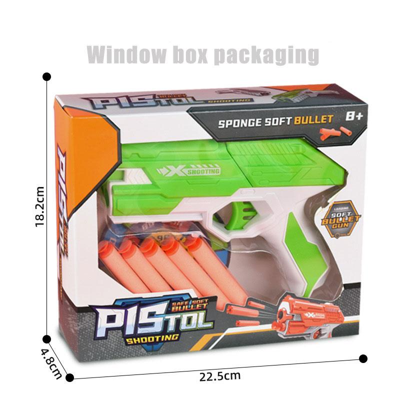 Children Soft Bullet Toy Gun Manual Gun Pistol Dart Blaster Colorful Plastic Shooting Model Launcher with Box Boys Birthday Gift