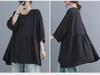 Summer 2025 Women's Plus Size Korean Style Slimming Seven-Sleeve Shirt