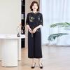Mom's 2025 New Chiffon Suit: Chinese-Style Age-Reducing Two-Piece for Middle-Aged & Elderly Women