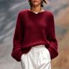 2026 Elegant Solid Color Round Neck Loose Pullover Sweater - Autumn/Winter Collection
