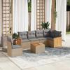 VidaXL Garden Lounge Set with Cushions 7 Pcs, Patio Sofas, Furniture Set, Outdoor Terrace Furniture, Beige 3260106