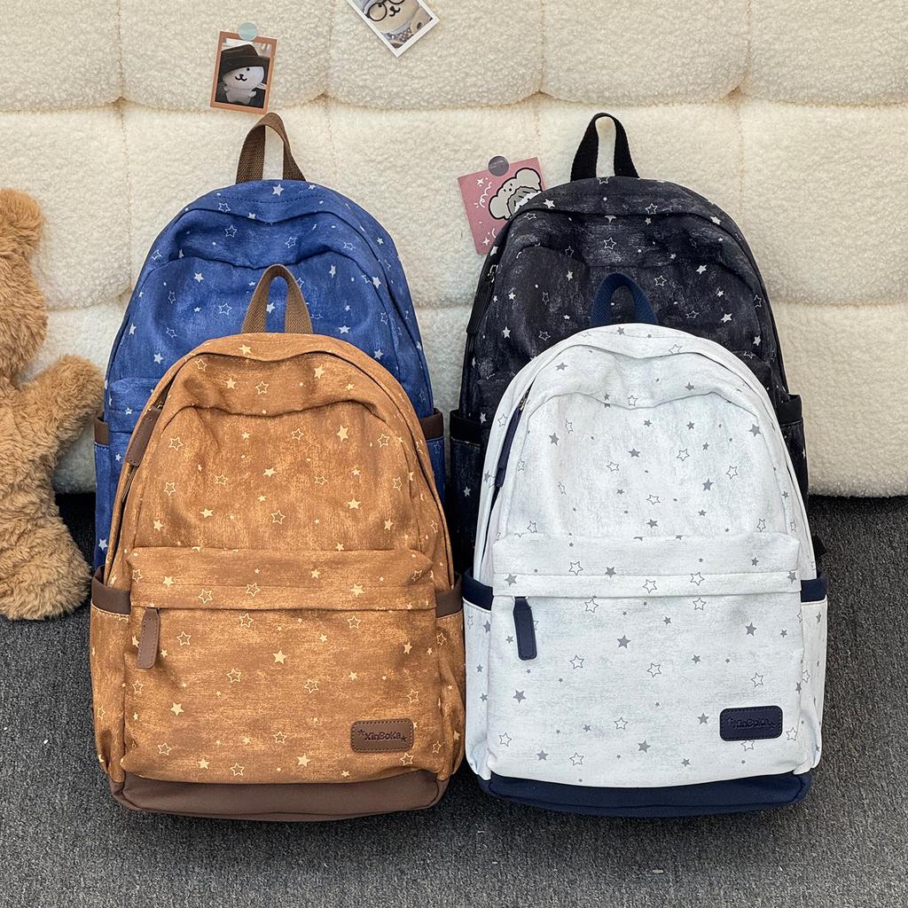Schoolbag New Schoolbag Primary School Students Korean Version Ins Large Capacity Star Backpack Junior High School Girls Travel Small Backpack