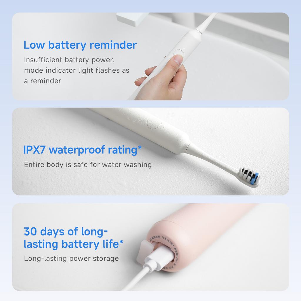 DOCO LAB Sonic Electric Toothbrush 3-gear Vibration Mode Smart Whitening Ultrasonic Vibration Teeth Whitening Oral Clean Brush