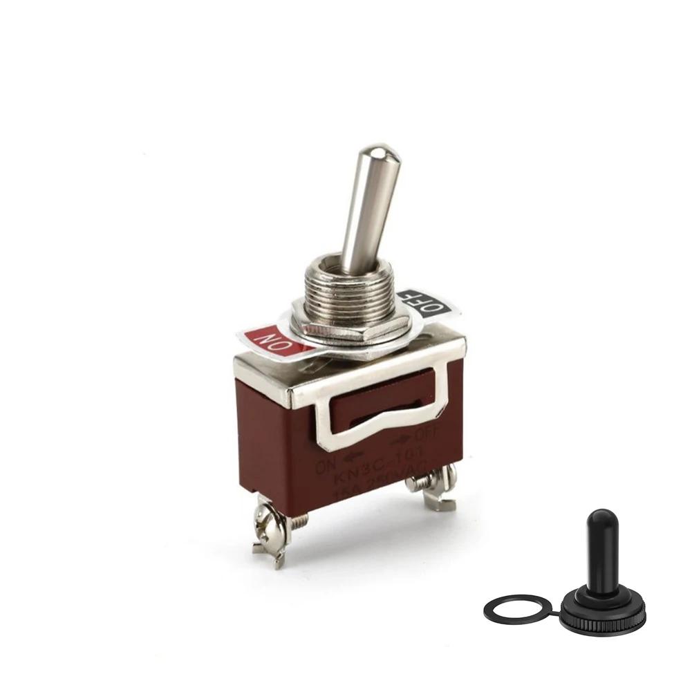 DC12V-24V SPST ON/OFF Terminal Toggle Switches 2 Pin 2 Position Car Rocker Toggle Switch with Waterproof Boot For Boat
