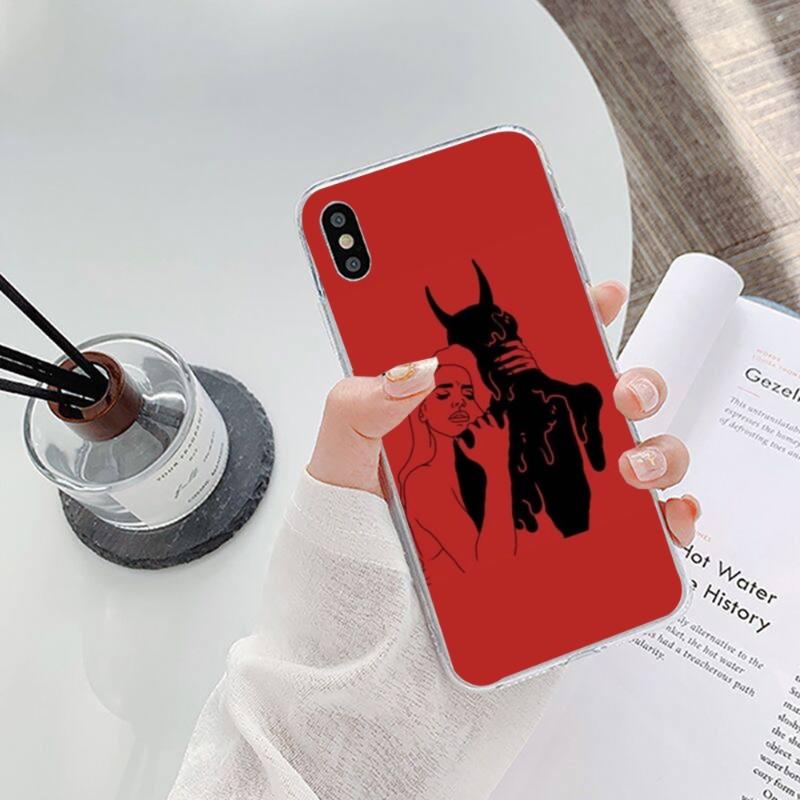 Seksowna Kobieta Diabeł Etui na Telefon Dla IPhone 14 13 12 11 XS X 8 7 6 Plus Mini Pro Max SE 2022 Miękkie Przezroczyste Etui na Telefon
