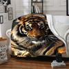 1pc Tiger Pattern Soft & Warm Polyester Knit Blanket, Digital Printed, All-Season Throw for Napping, Traveling, Sofa yy250906038