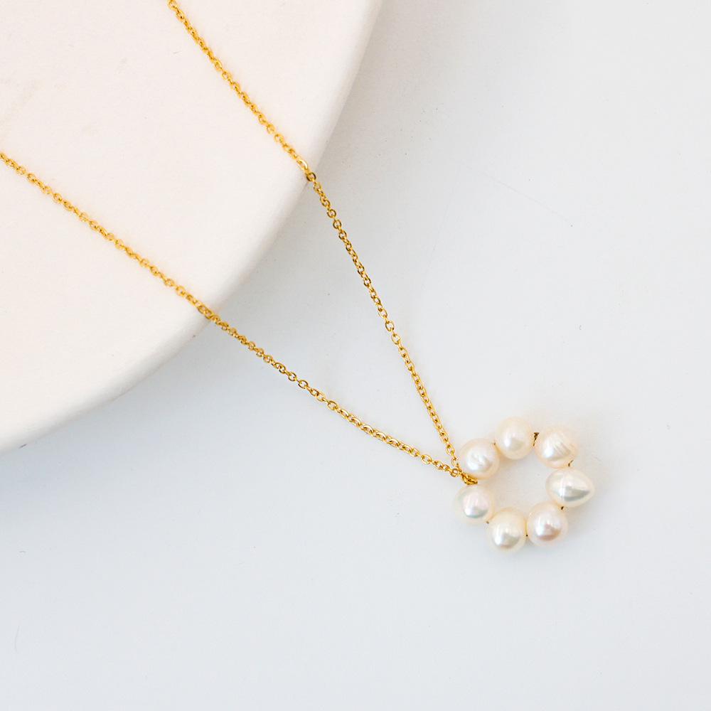 French Retro Freshwater Pearl Pendant Necklace for Women - Fresh Summer Style YS111