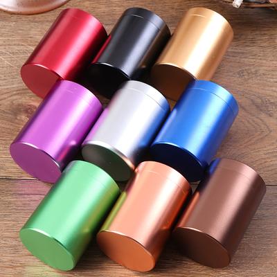 Mini caja de metal para almacenamiento, lata de aluminio para té, tarro portátil para viaje, tarro para azúcar y café