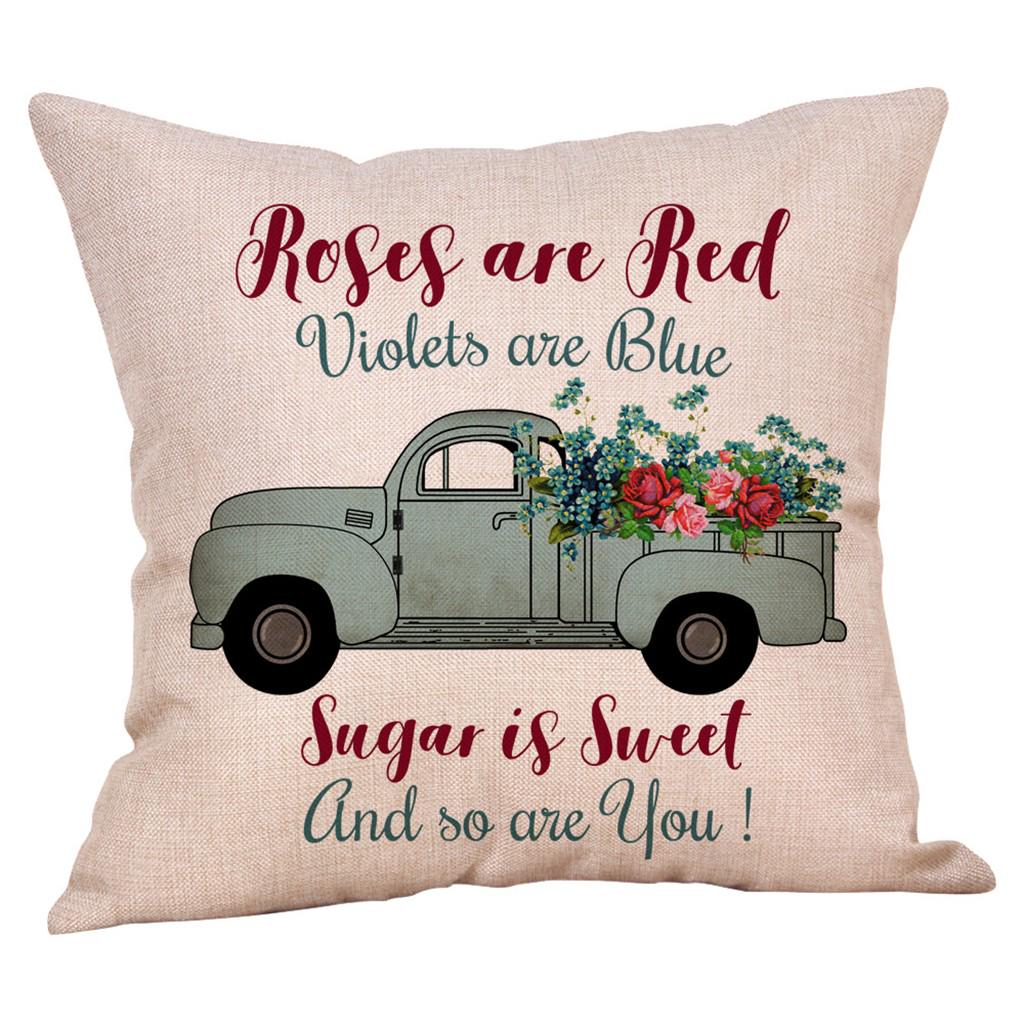 Happy Valentine's Day Throw  Case Rose Sweet Love  Cushion Cover