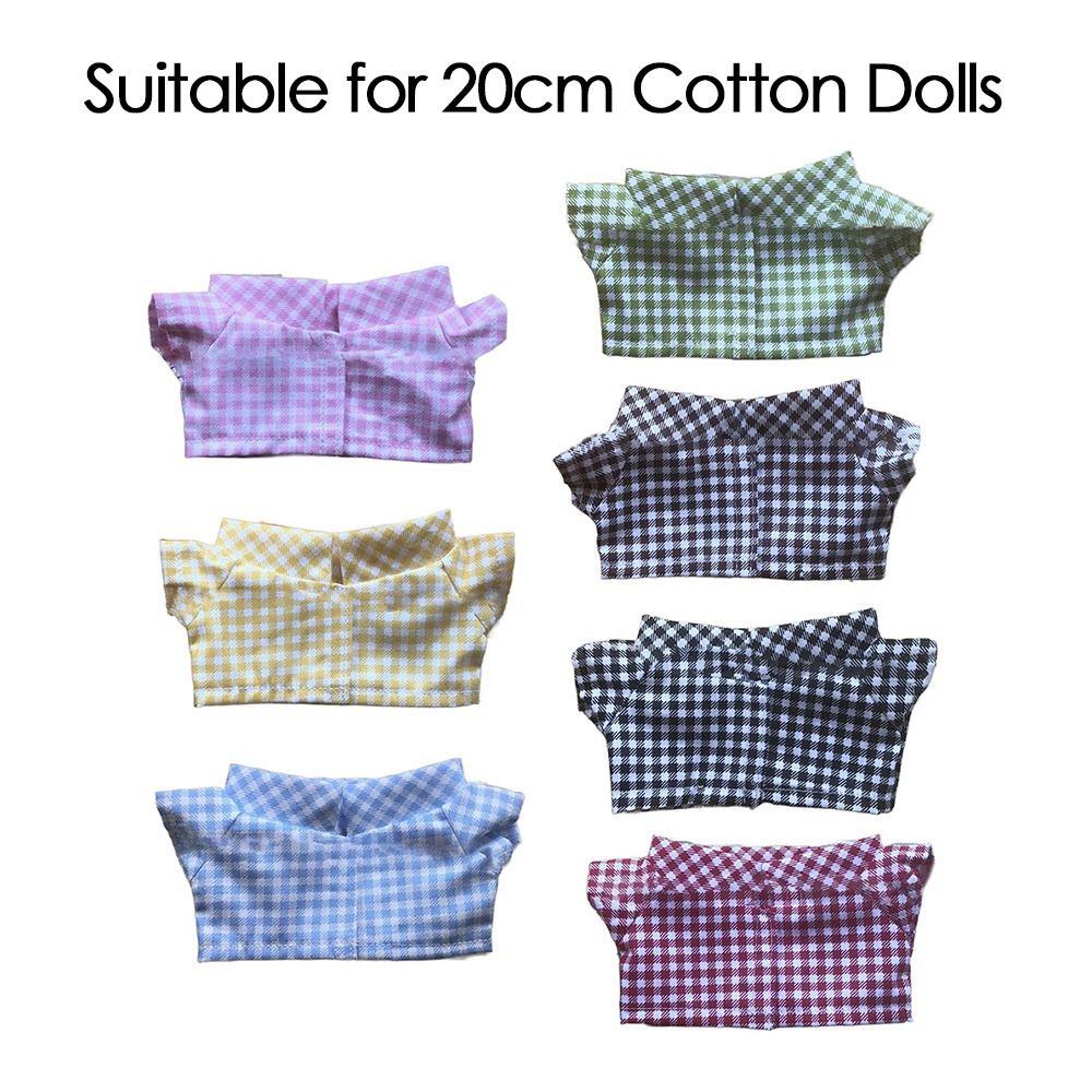 For 20cm Idol Doll Clothes Accessories Striped Short Sleeve Cotton Stuffed Doll Shirt Top Blouse T-shirt Kids Toy Gift