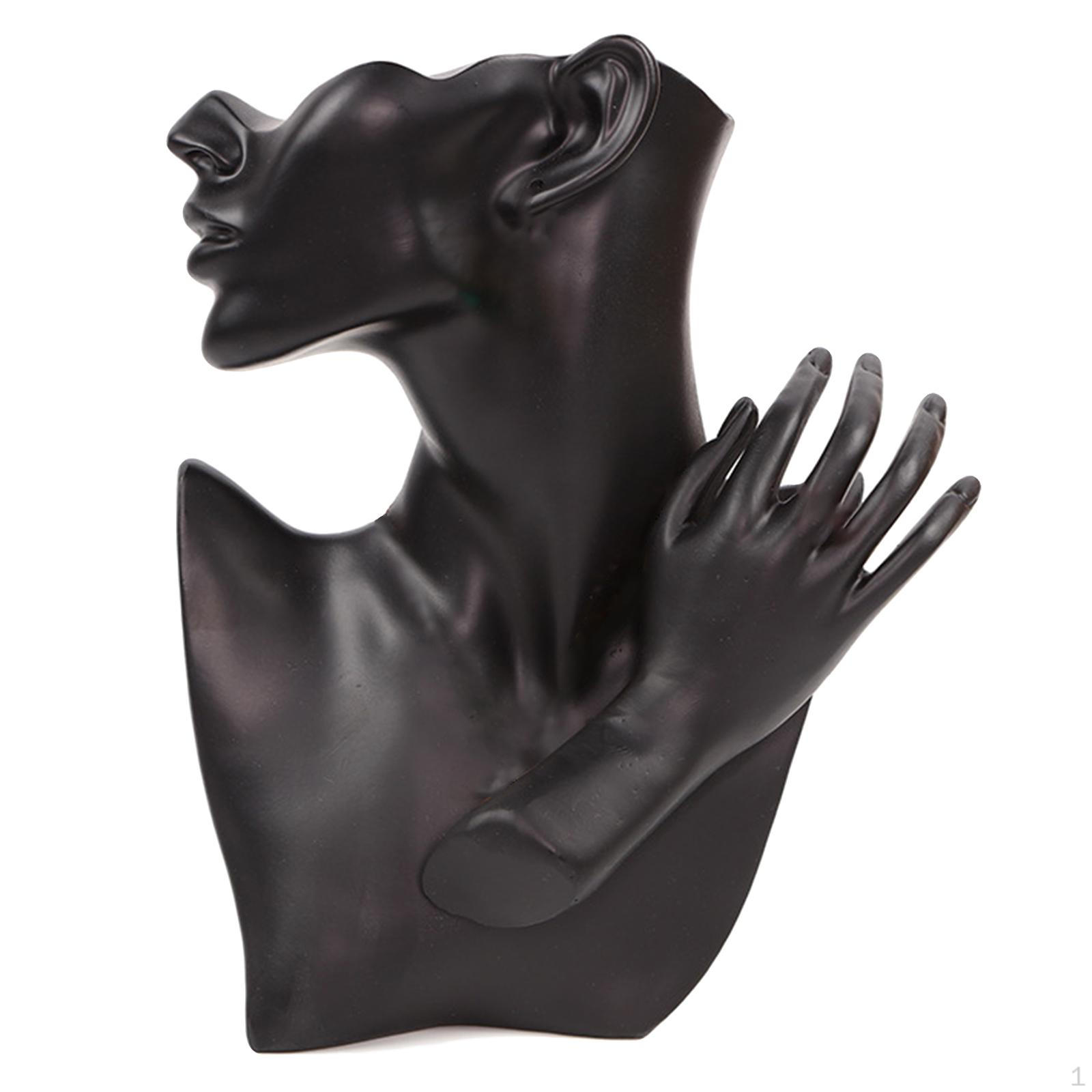 

fashion Jewelry Bust Display Stand Holder Organizer Decor Ornament for Necklace Earring Women Girls A-Black