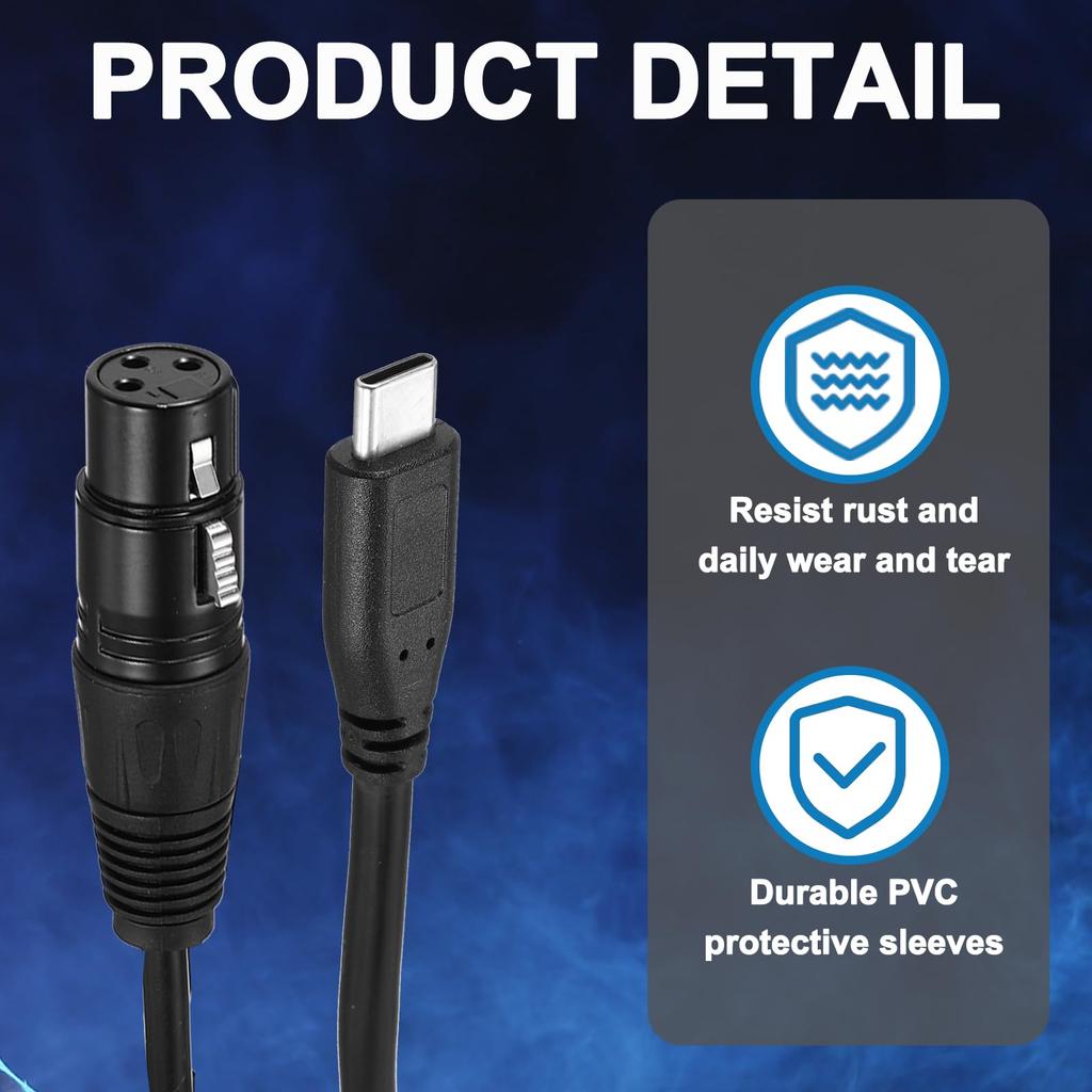uxcell DMX512 XLR Female to C Male Adapter Cable 3 Feet Microphone Extension Cable Stage Studio Lighting Controller Tube Light Wand
