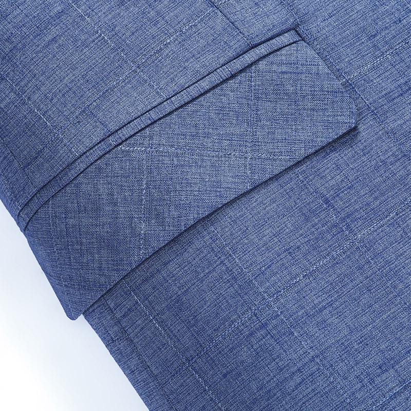 Garnitur Wiosna i Jesień Męski Garnitur w Kratę Wersja Koreańska Dopasowany Mały Garnitur