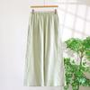 Women's Pure Cotton Gauze Pajama Set - Spring/Summer, Long Sleeve, Nine-Point Pants, Loose Fit, Japanese Style, Solid Color.