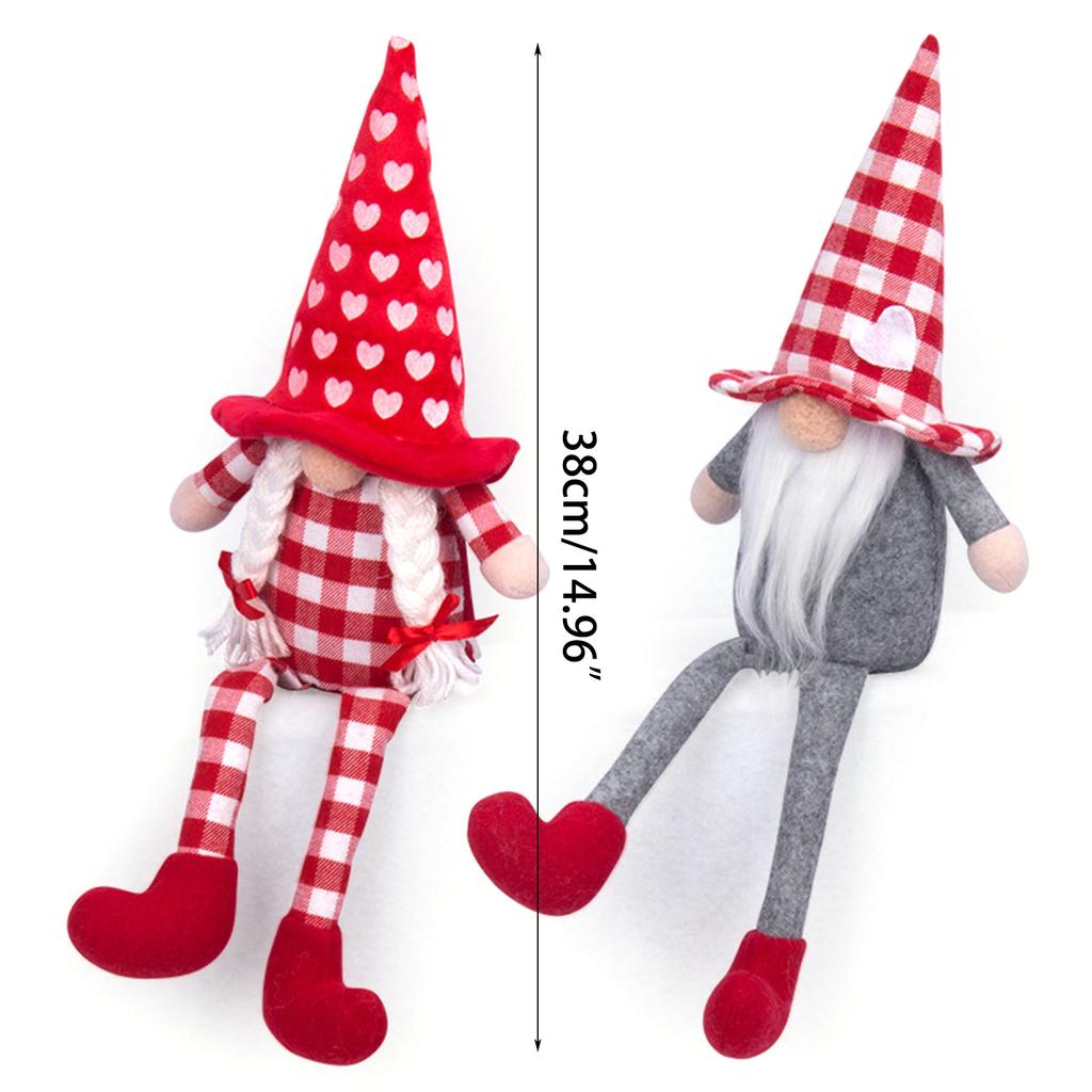 Valentines Day Gnome Heart Sitting Faceless Doll Scandinavian Tomte Decorations Swedish Gnomes Dwarf Figurines Gift