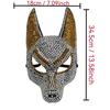 Creative Shiny Zircon Rhinestone Mask Luxury Design Decorations Halloween Mask Dress Up Props Elegant Anubis Mask Halloween