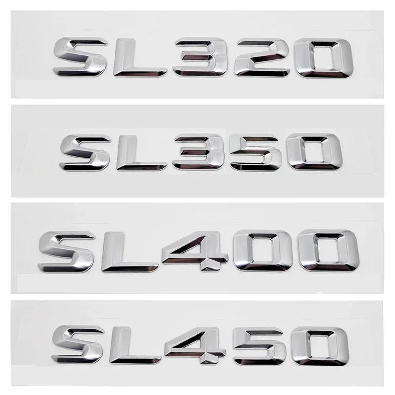 Car Rear Trunk Stickers for Mercedes Benz SL350 SL400 SL450 SL500 SL550 SL600 Auto Tail Box 3D Emblem Badge Decal RN1