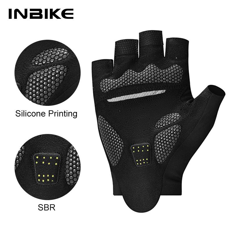 INBIKE Fahrradhandschuhe Sommer MTB Fahrradhandschuhe für Herren Gelgepolsterte Halbfinger Rennradhandschuhe Zubehör