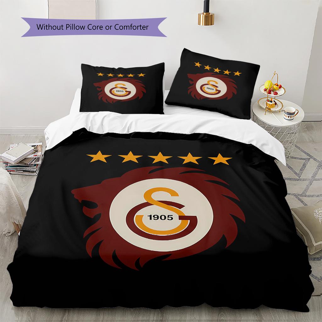 Galatasaray S.K Pattern Bedding,Quilt Set Quilt Cover Pillowcase Home Birthday Gift (1 * duvet cover + 2 * pillowcase, without core)