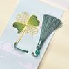 Koi Carp Leaf Metal Bookmarks Chinese Style Hollowed Tassel Bookmark  School Supplies
