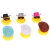 1 Set coole Auto-Accessoires mit Cowboyhut-Halskette und Sonnenbrille Gummi-Enten Auto-Schmuck Enten Auto-Armaturenbrett-Dekorationen