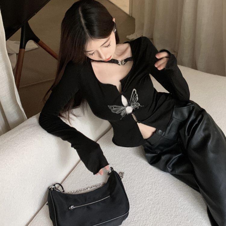 Готическая футболка с принтом бабочки Grunge Fairycore — фото 6