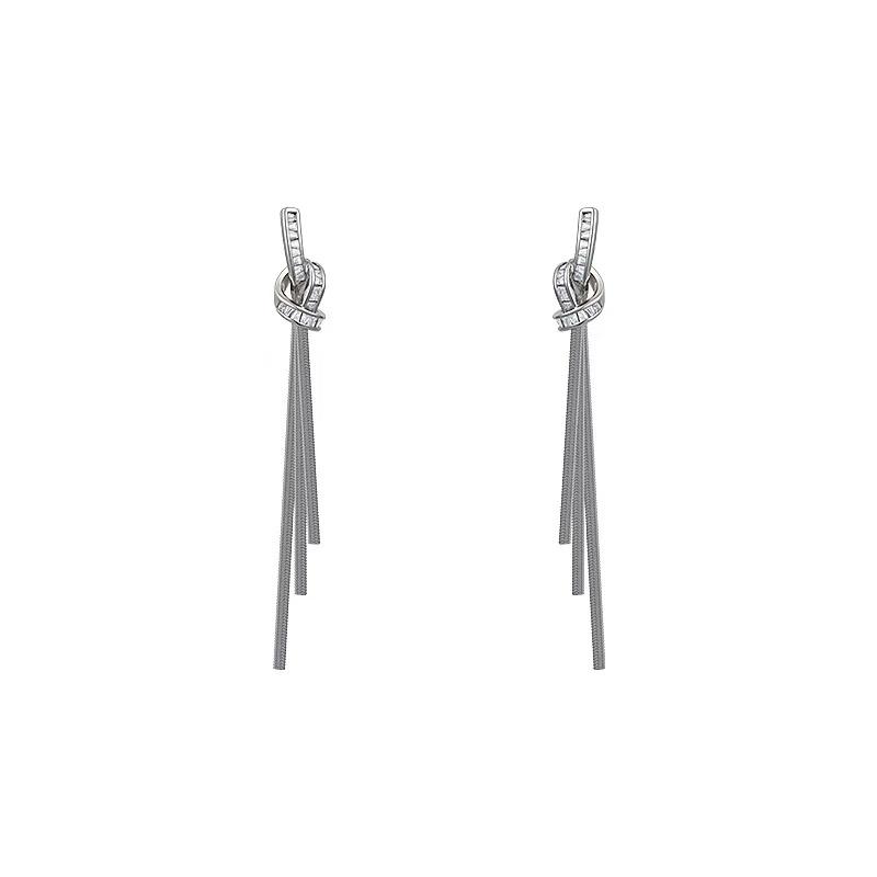 Luxury Long Tassel Dangle Zircon Drop Earrings for Women Gold Color Metal Snake Bone Earrings Christmas Jewelry Party Gifts