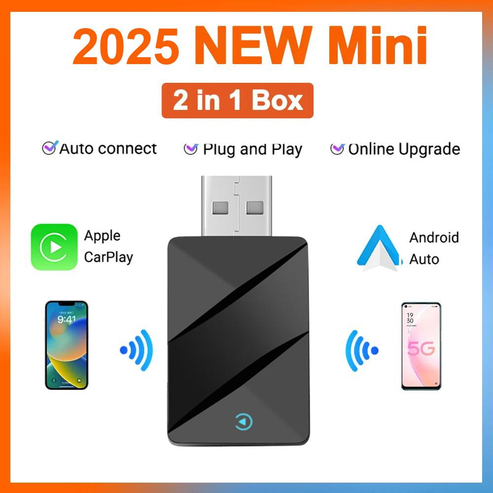 2 In 1 Wireless CarPlay Adapter Auto Smart Mini Box Plug and Play  for VW Toyota Honda Nissan for OEM Wired CarPlay Car Radio