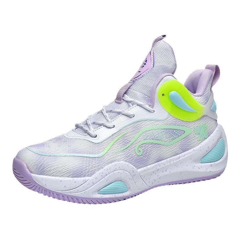 New Basketball Shoes Graffiti Breathable Yingyang Youth Student Competition Practical Sports Training Shoes