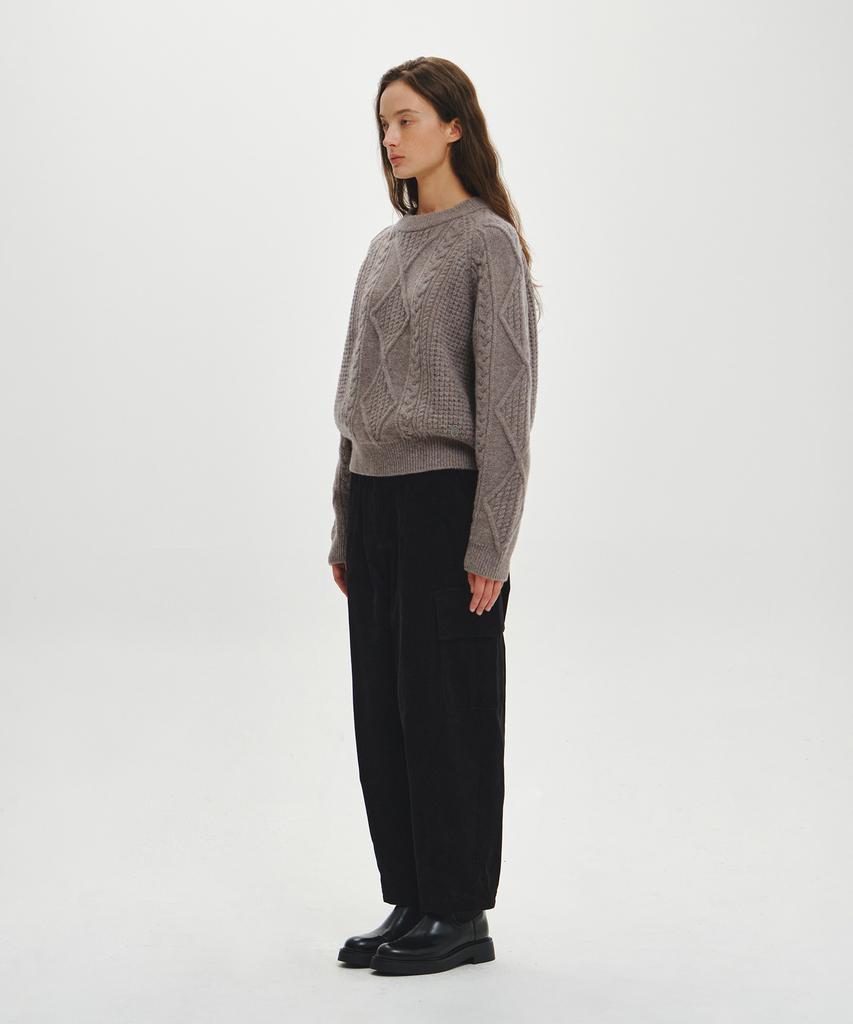 HELEMENT Women'S Cable Knit (Brown)