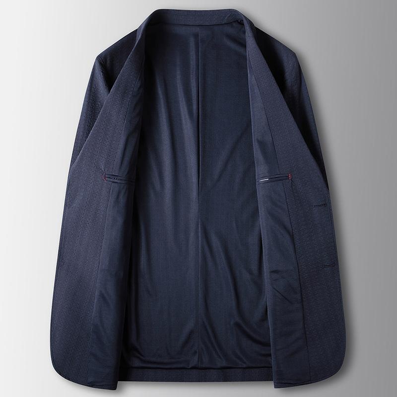 Men's Casual Suit Spring and Summer Thin Micro-elastic Single Western Solid Color Light Luxury Business Non-ironing Youth Convenient Jacket