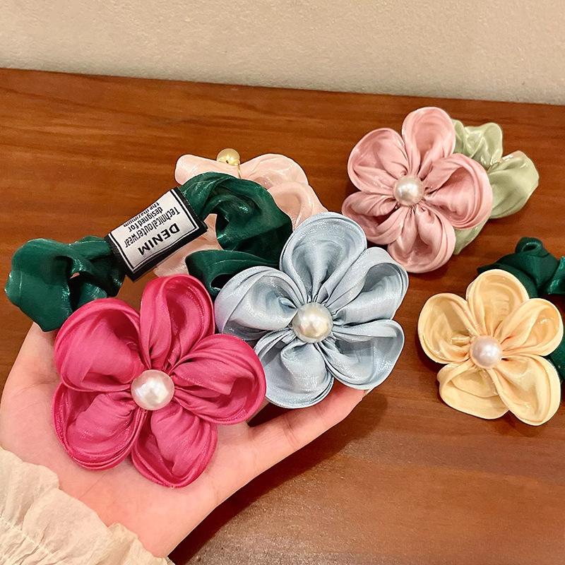 Korean New Sponge Floral Elastic Hair Bands Big Size Hair Rope Ties Women Barrettes Headwear Girls Hair Accessories