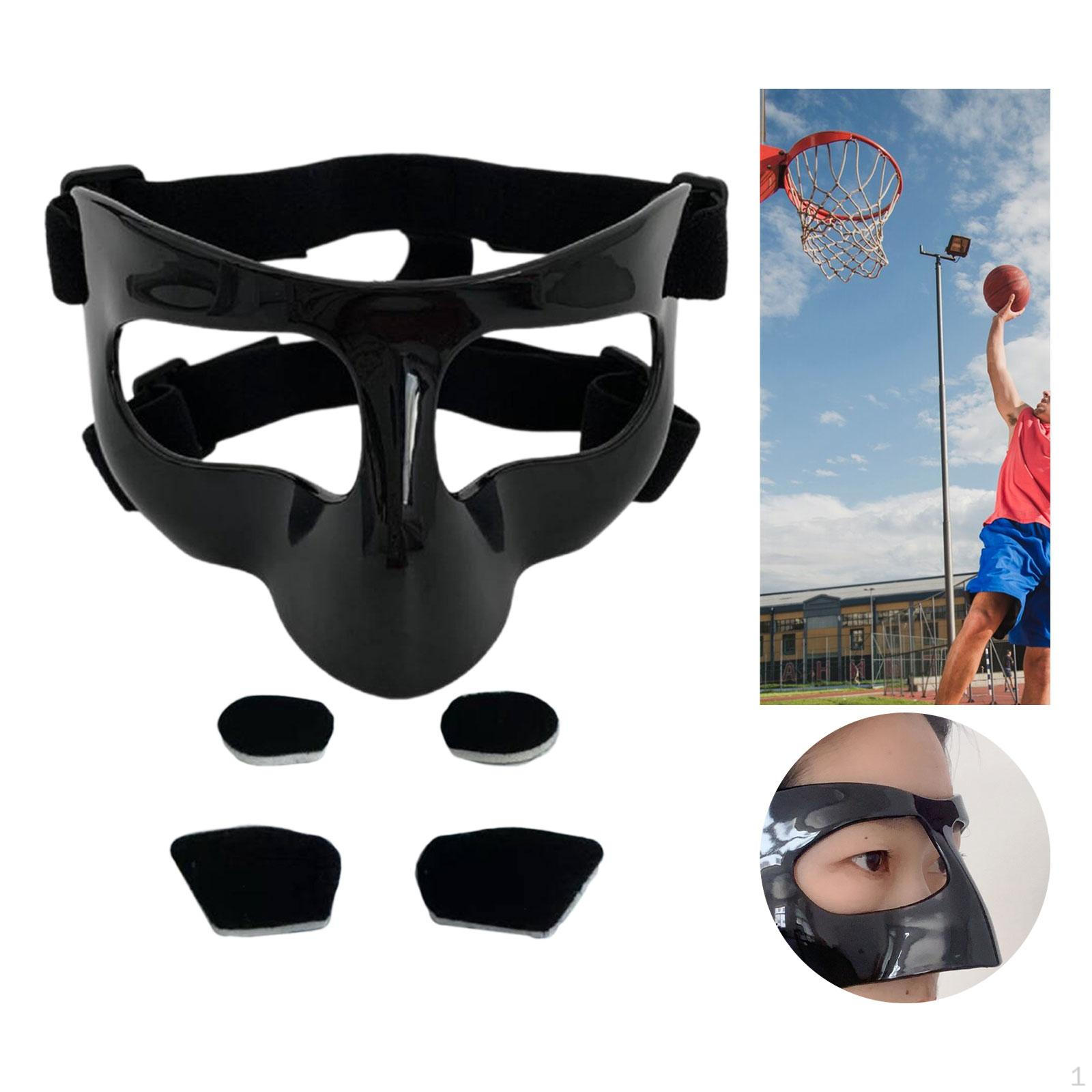 

Баскетбольная маска для защиты лица от сломанного носа Легкий регулируемый ремешок 17cmx10cm