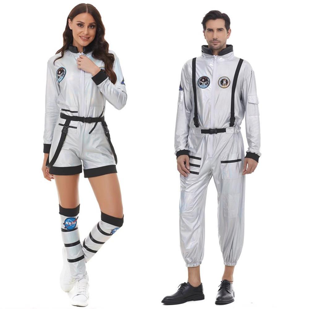 Stylish Adult Couples Cosplay Costume For Halloween Featuring Space Suit Design And Comfortable Fit