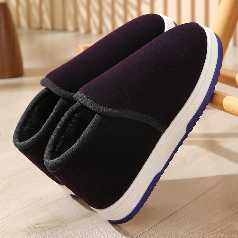 

Новые хлопковые туфли ручной работы для пожилых людей, зимние теплые туфли для ношения в помещении и на улице, утолщенная резиновая подошва, плюшевые тканевые туфли для пожилых людей 40-41 фиолетовый