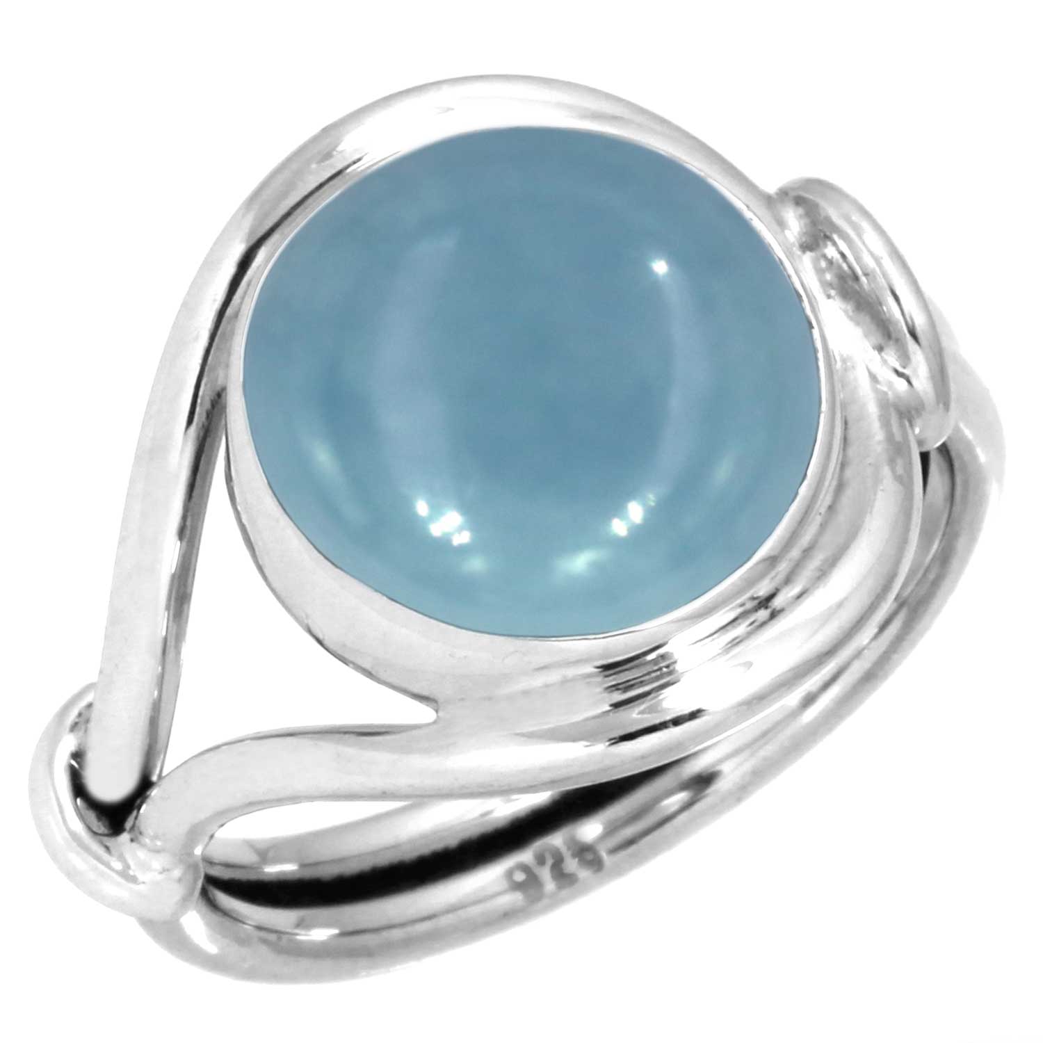 

Кольцо из стерлингового серебра 925 пробы Женское с драгоценным камнем Ручной работы Ювелирное изделие Подарок на Новый год Амазонит Ангелит Голубой опал Ботсванский агат Мохавский азурит Хризоколла Бохо 5.5