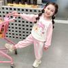 Toddler Girl Spring Autumn Cartoon Sweatshirt Set Cute Long Sleeve Two Piece Outfit Fashionable Casual Clothes