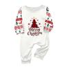 Family Matching Christmas Print Neck Long Sleeve Top and Pants Pajama Set