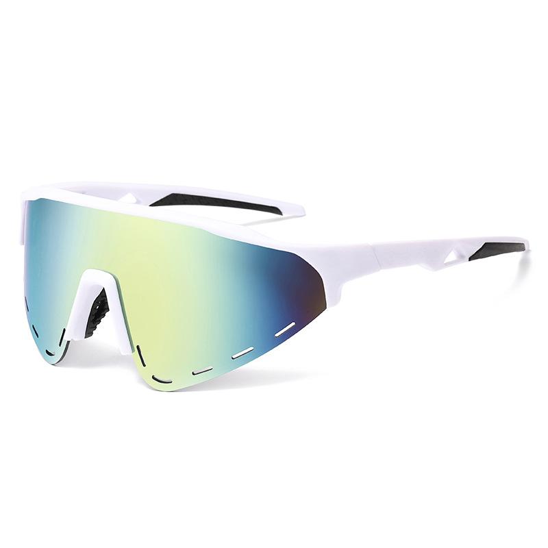 2024 Cross Border Spot New One-piece Large Frame Outdoor Cycling Glasses Colorful Windproof Sunglasses Sun Shading