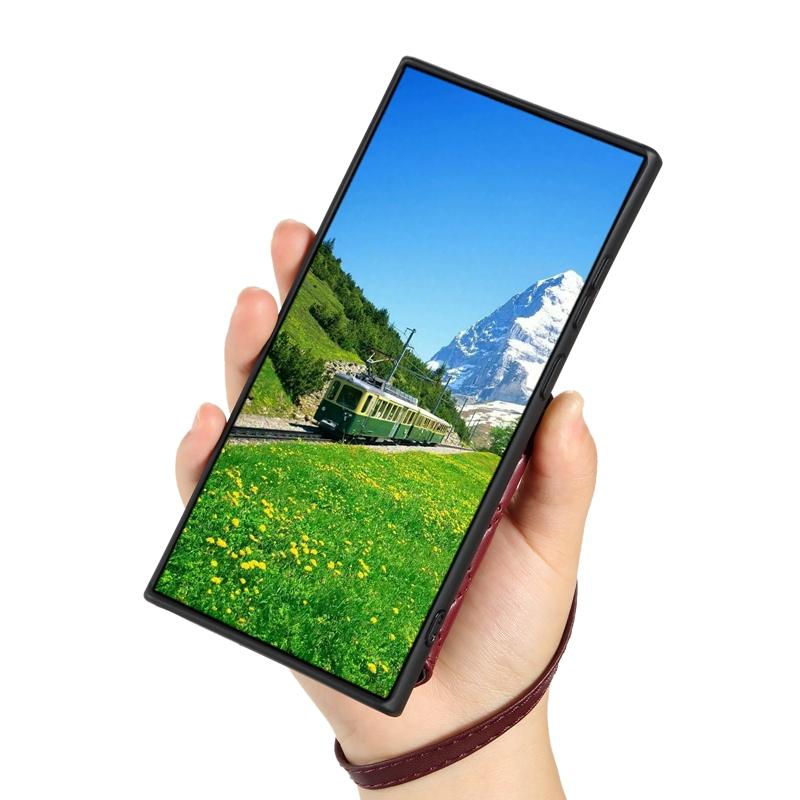 Capa tipo carteira com compartimentos para cartões xadrez de luxo para Samsung A13 A14 A52 A53 A54 S23 S22 S21 iPhone 14 13 12 11 PU com fivela magnética e alça de mão