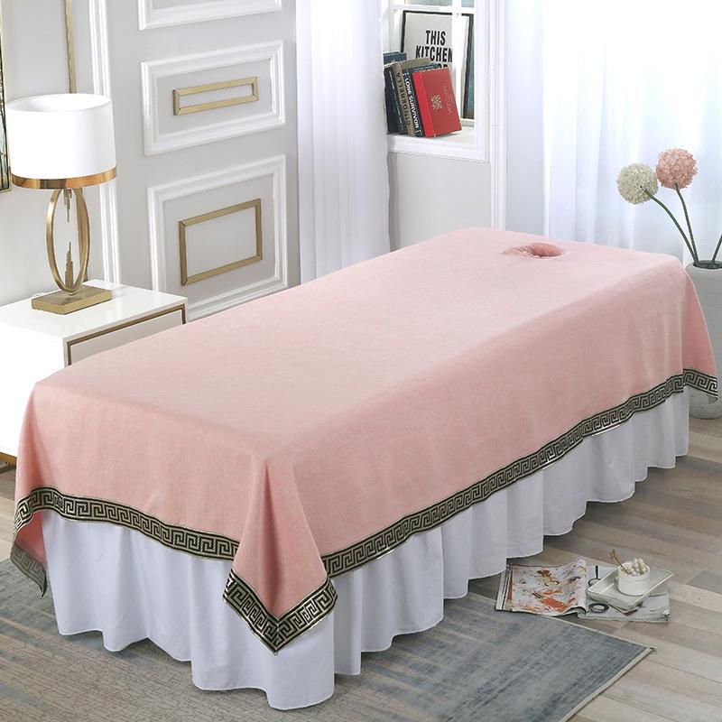 Thickened Cotton Linen Massage Bed Sheet - Solid Color