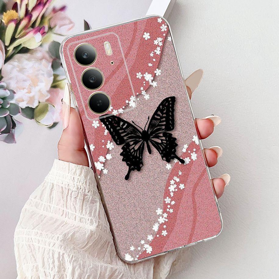 For OPPO Realme C75 4G Case 2025 New Fashion Butterfly Love Heart Flower Soft Transparent Silicone Cover For RealmeC75 C 75 Etui