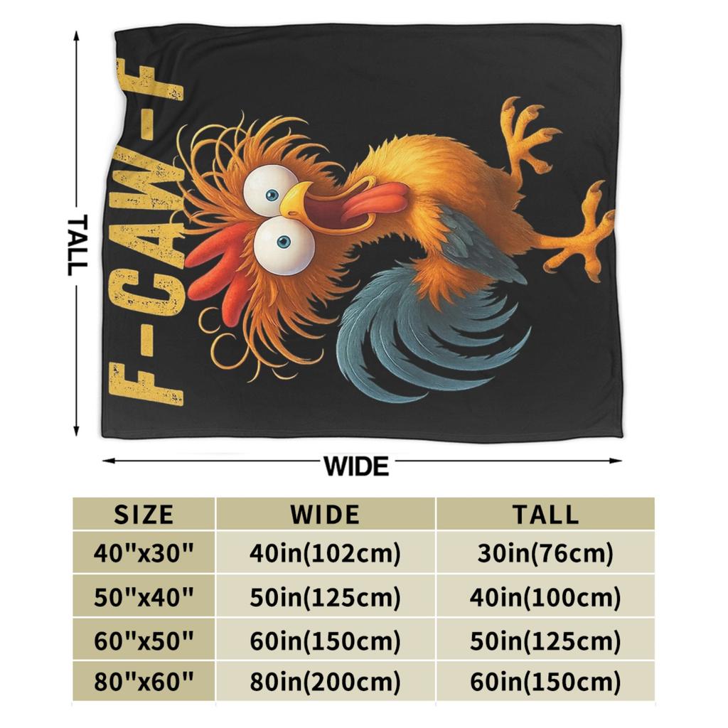 F-Caw-F Chicken Funny Fashion Blanket Fleece Decoration  Multi-function Lightweight Throw Fashion Blanket for Bed Bedroom Plush Thin Quilt