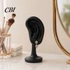 Black Earring Holder Human Ear Holder, Shaped Jewelry Stand, Storage Organizer, Display Stand for Home Dresser Store Counter Use