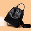 New Hig Quality Women's Backpack Black Simple Multi-zipper Women's Shoulder Bag
