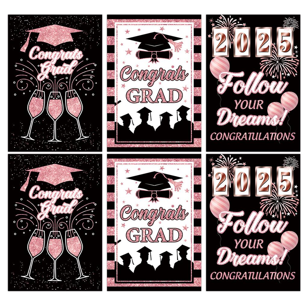 6Pcs Graduation Wine Bottle Stickers, Congrats Grad Party Decor, Alcohol Beverage Labels for Celebration Decorations Supplies